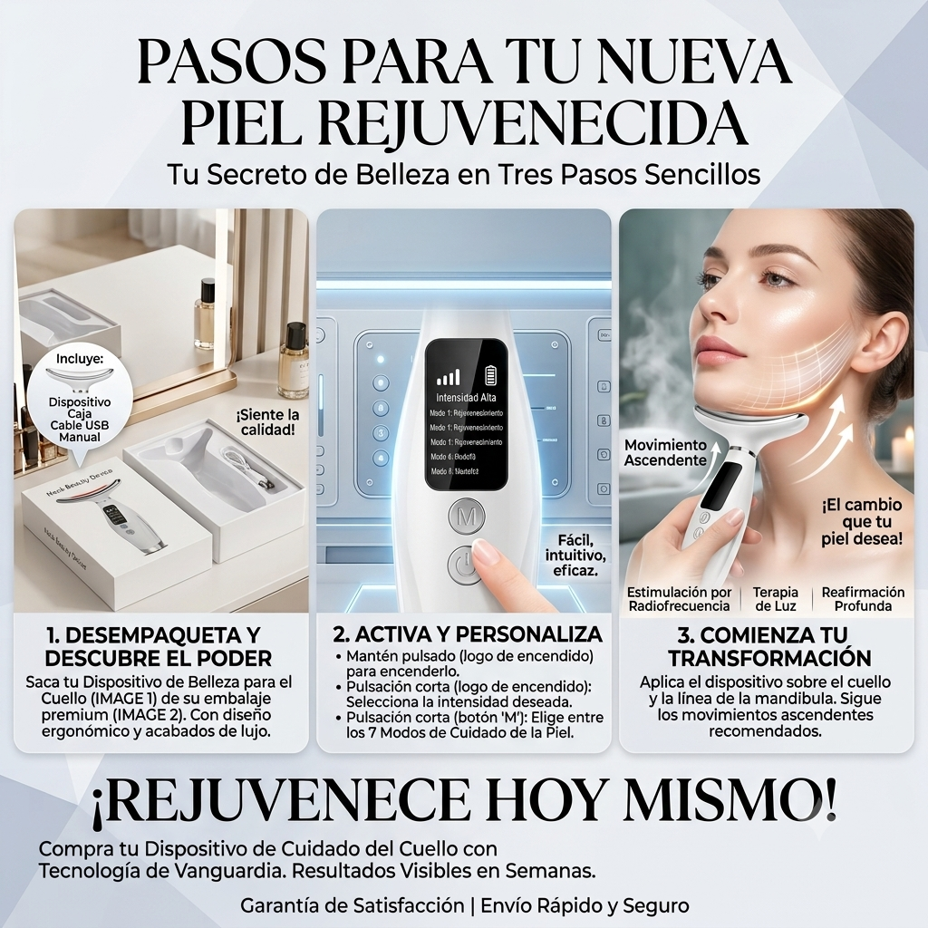 Masajeador facial y cuello Led - Tu spa en casa