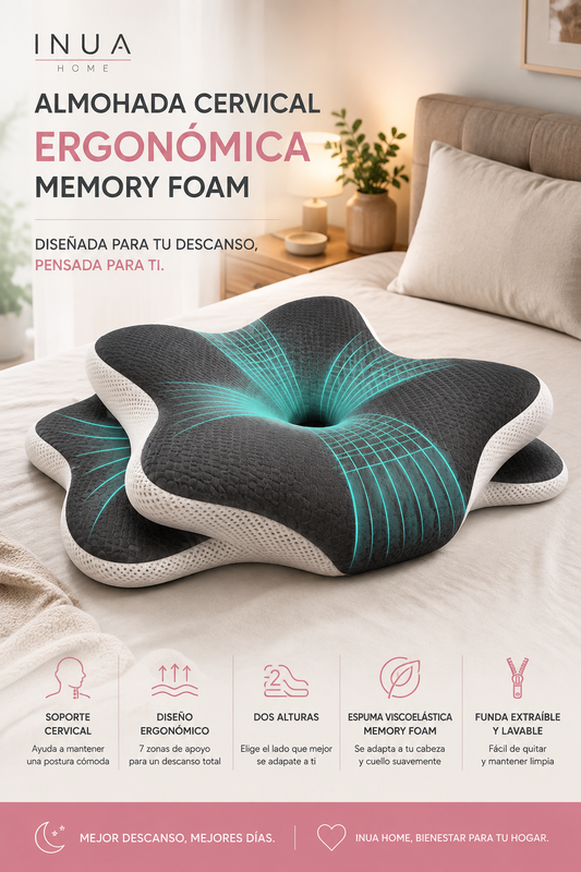 Almohada Cervical Ergonómica Memory Foam INUA