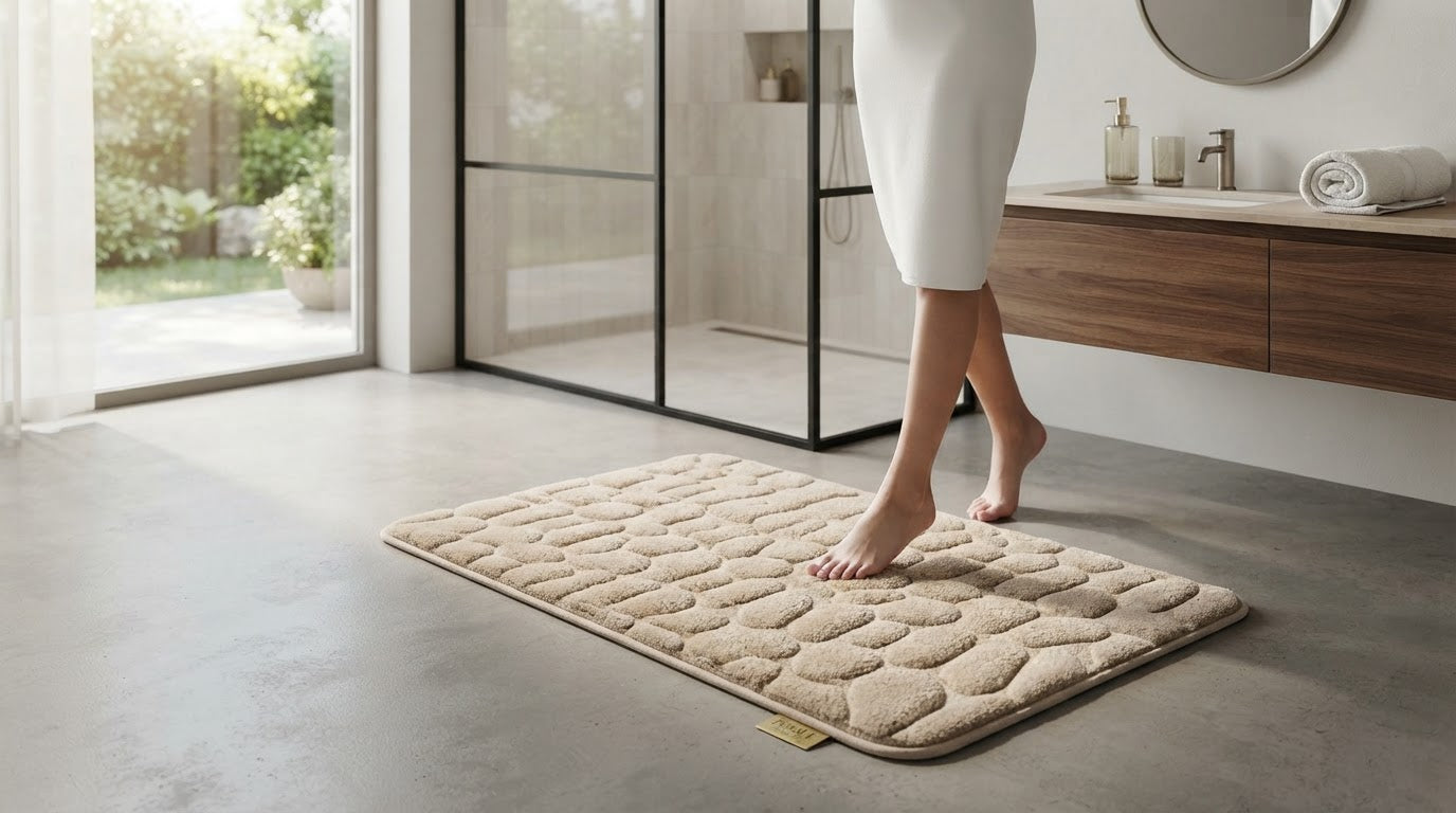 Felpudo o alfombra de Baño Textura Adoquín 3D Antideslizante