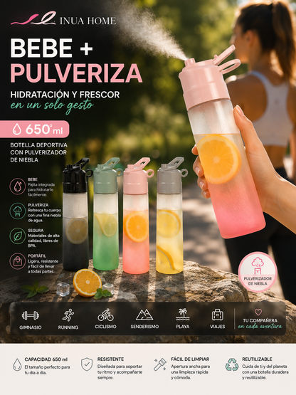 Botella Deportiva 650 ml con Pulverizador INUA