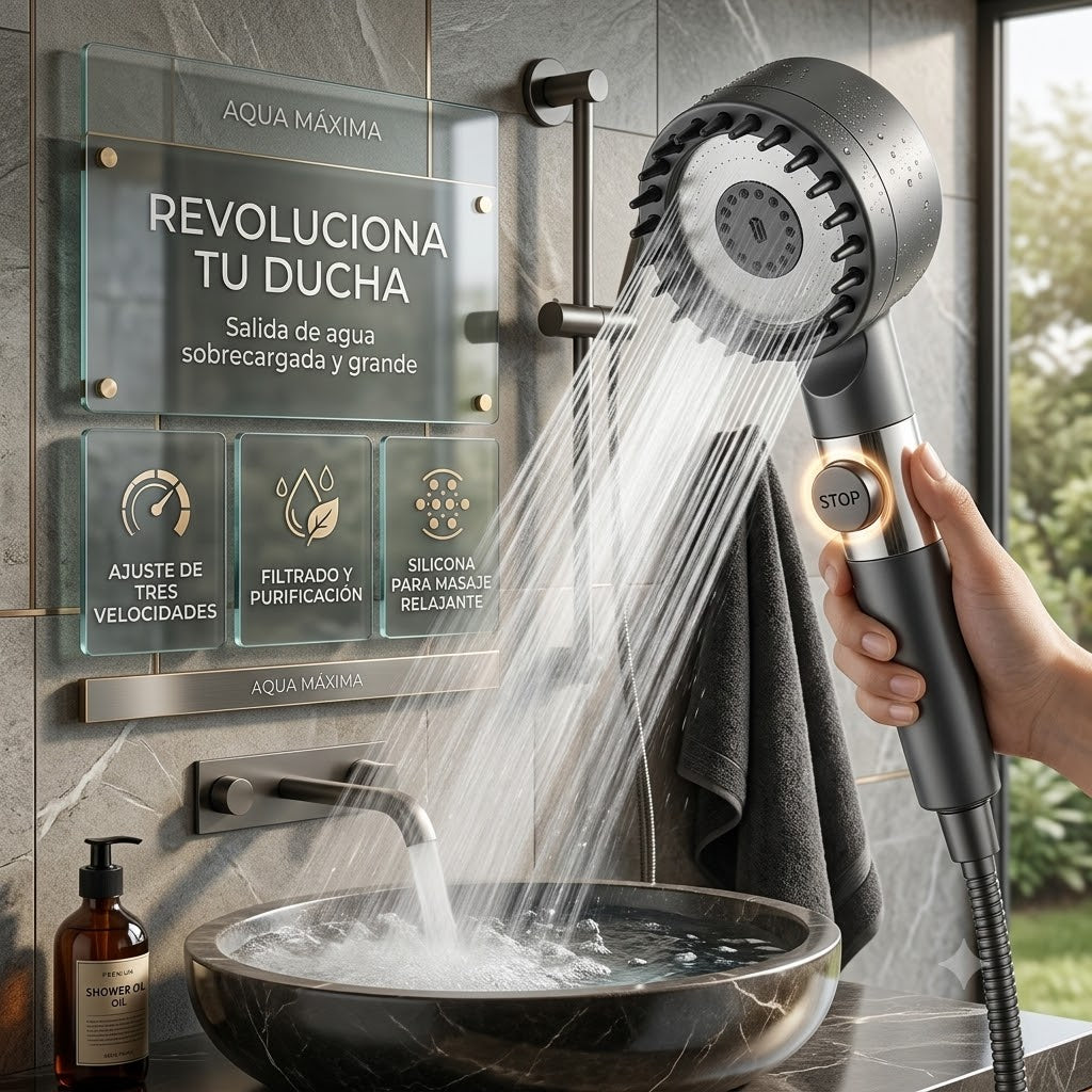 Alcachofa de Ducha con Filtro – Spa en Casa, Presión Máxima
