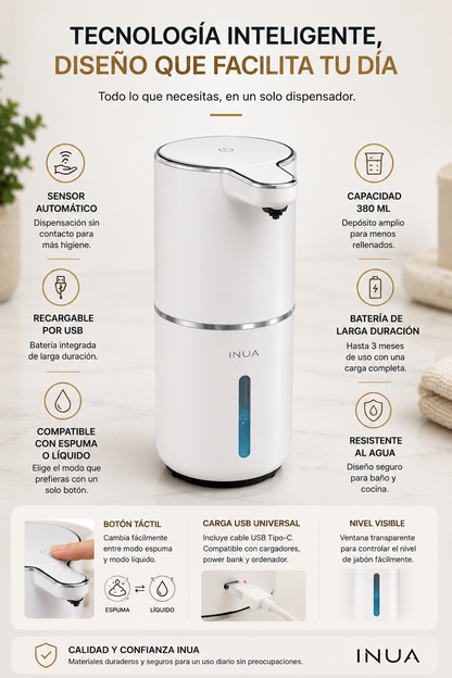 Dispensador de Jabón Automático con Sensor INUA