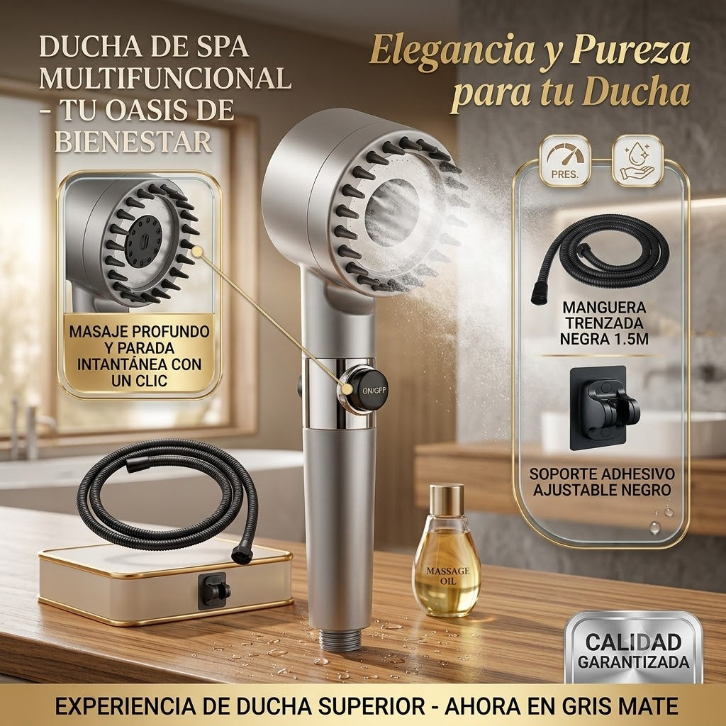 Alcachofa de Ducha con Filtro – Spa en Casa, Presión Máxima