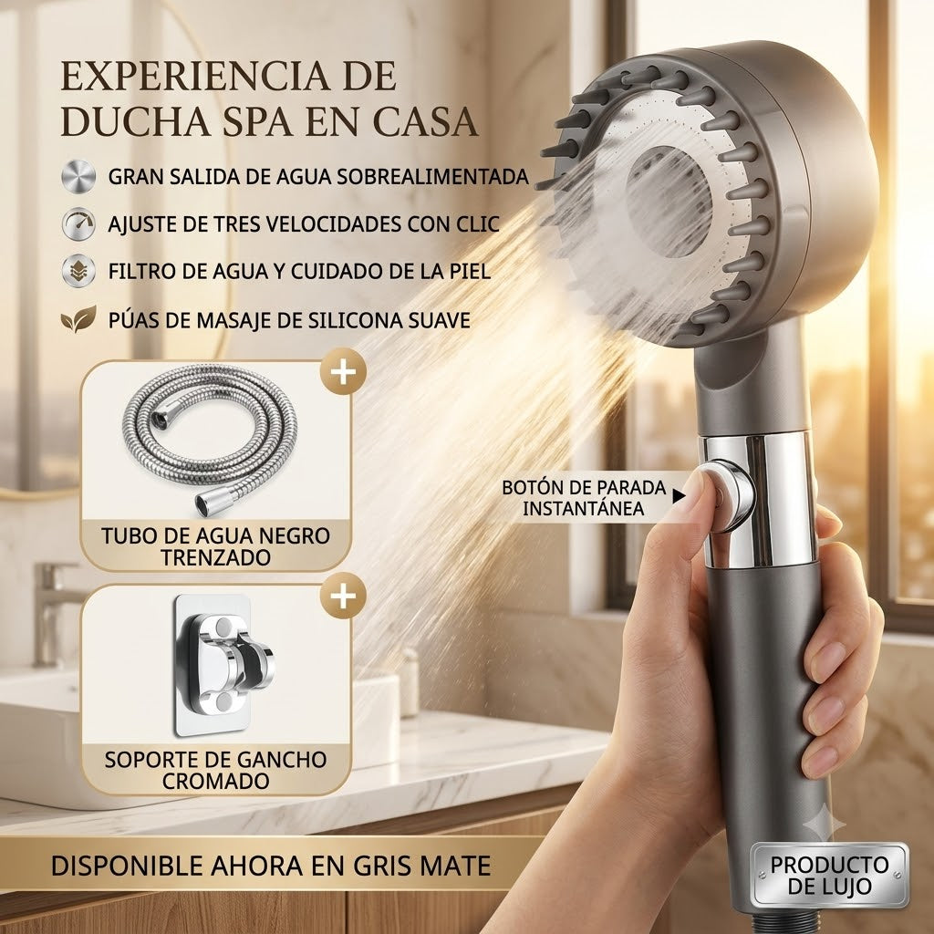 Alcachofa de Ducha con Filtro – Spa en Casa, Presión Máxima