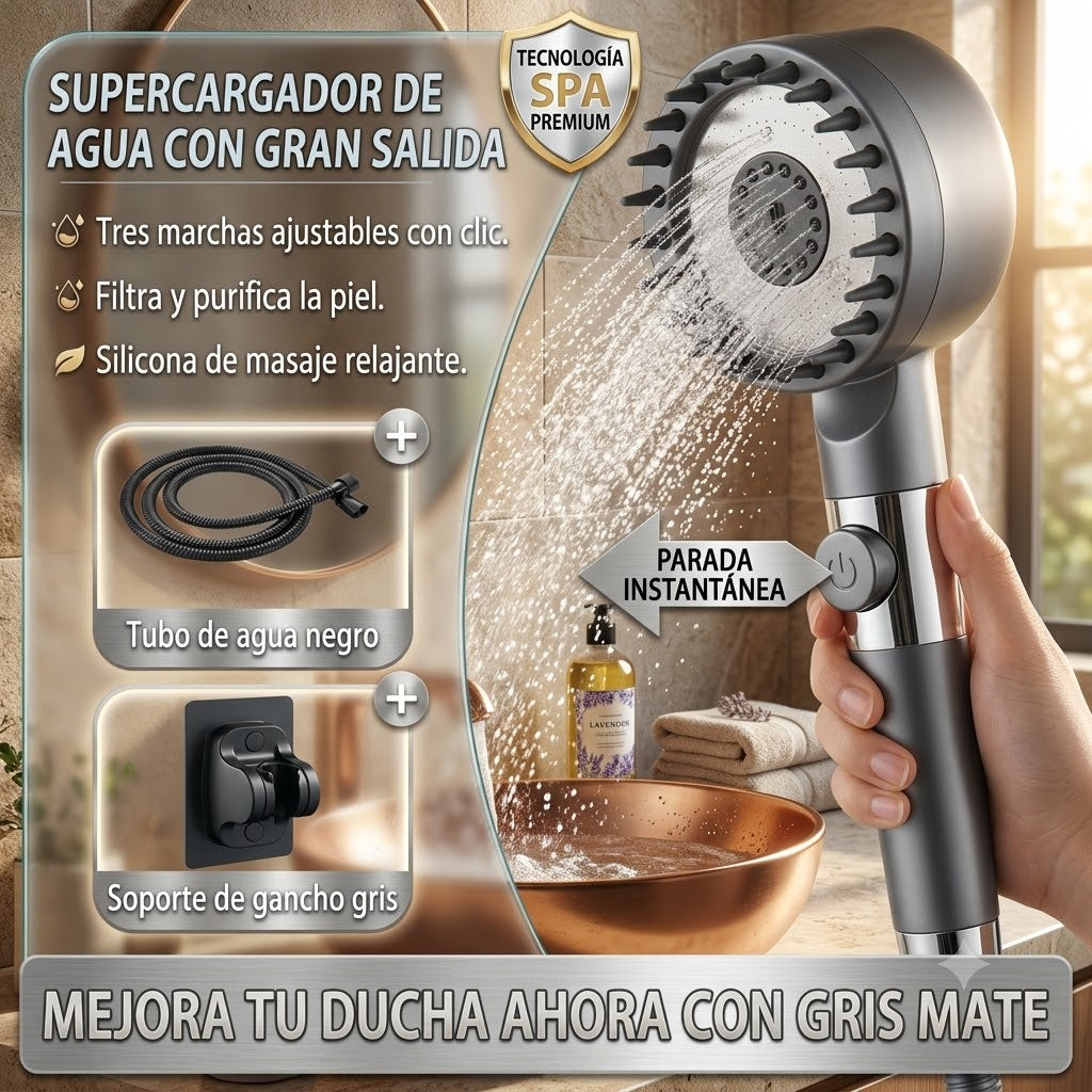 Alcachofa de Ducha con Filtro – Spa en Casa, Presión Máxima