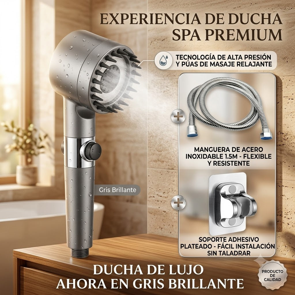 Alcachofa de Ducha con Filtro – Spa en Casa, Presión Máxima