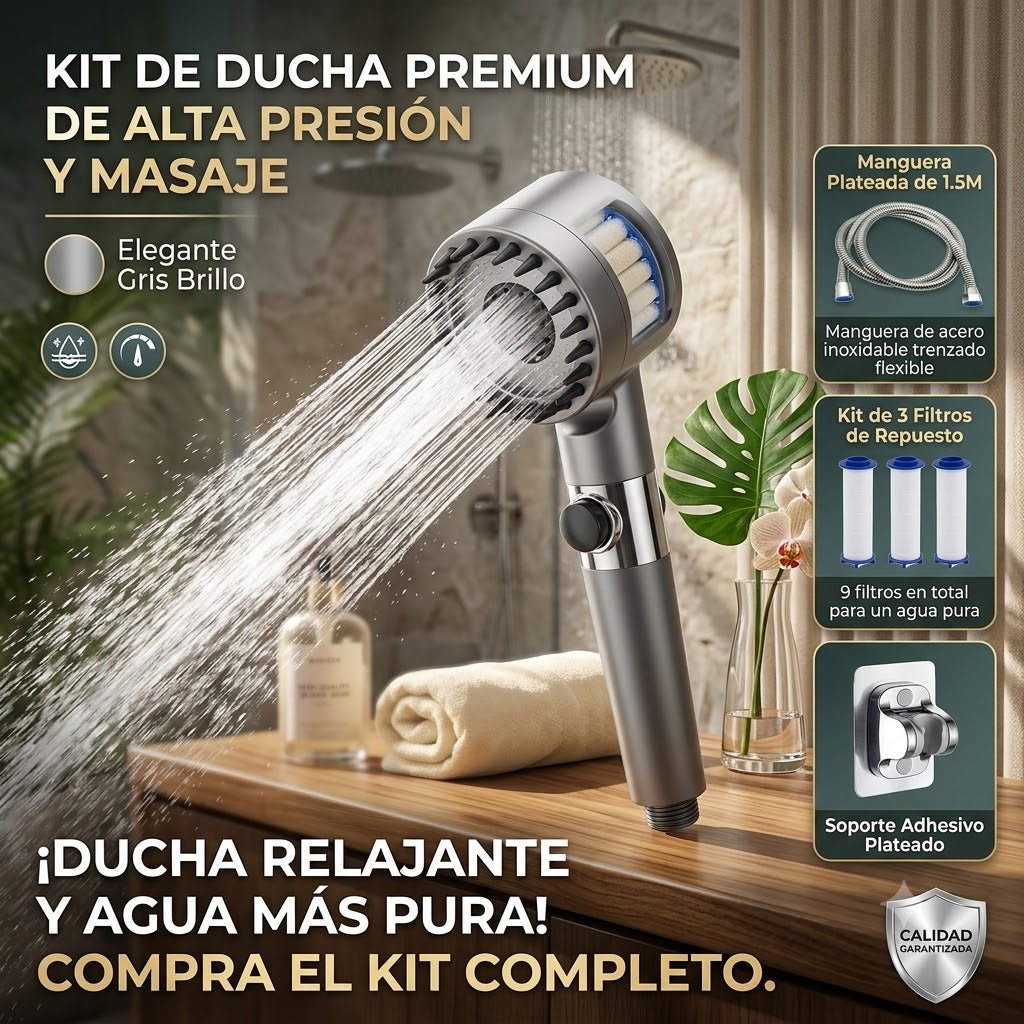Alcachofa de Ducha con Filtro – Spa en Casa, Presión Máxima