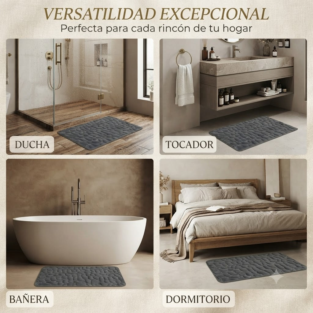 Felpudo o alfombra de Baño Textura Adoquín 3D Antideslizante