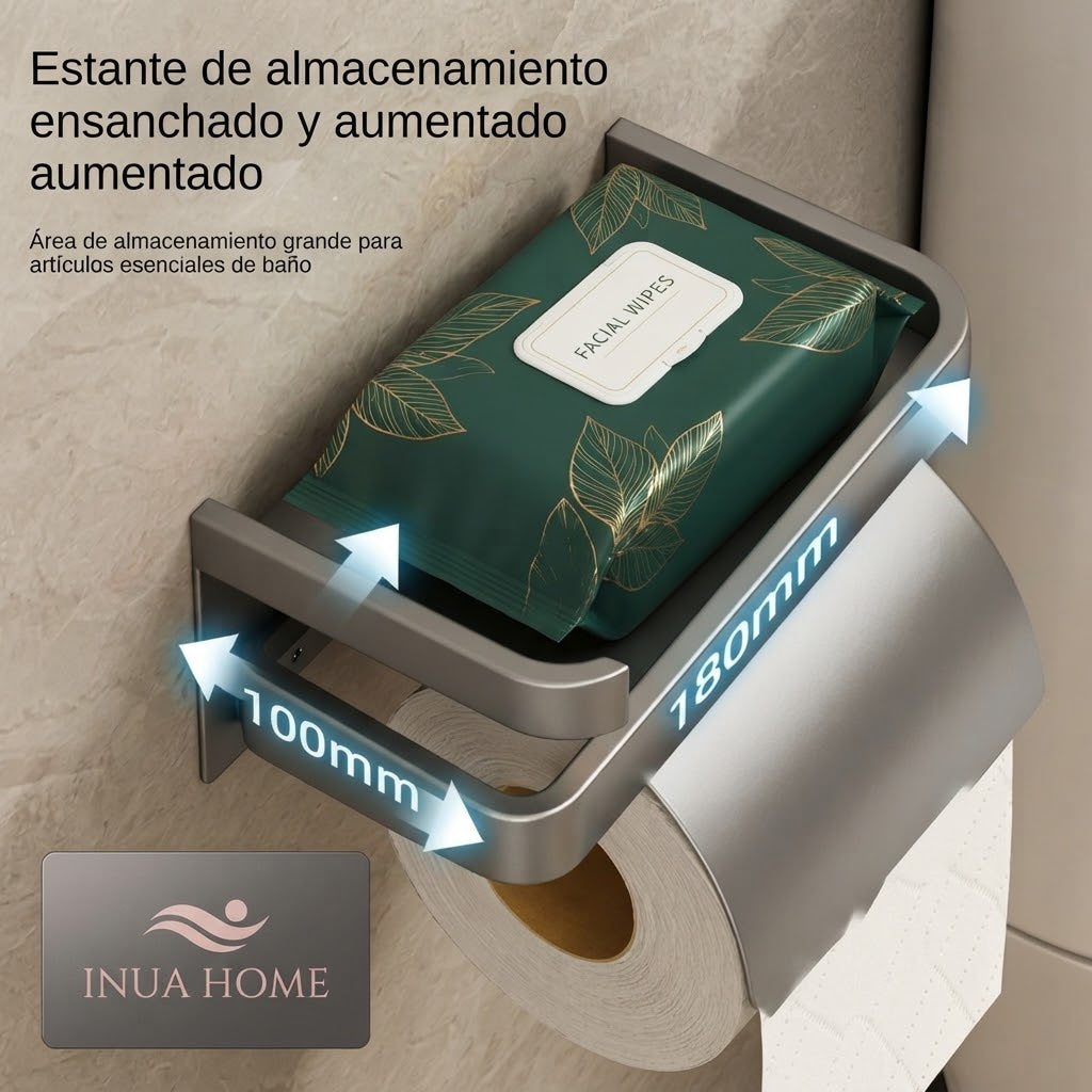 Portarrollos de Baño con Estante – Diseño Moderno y Funcional