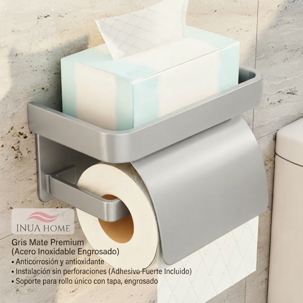 Portarrollos de Baño con Estante – Diseño Moderno y Funcional