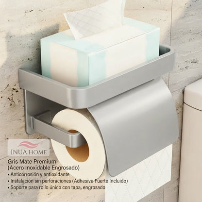 Portarrollos de Baño con Estante – Diseño Moderno y Funcional