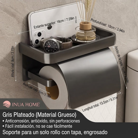 Portarrollos de Baño con Estante – Diseño Moderno y Funcional