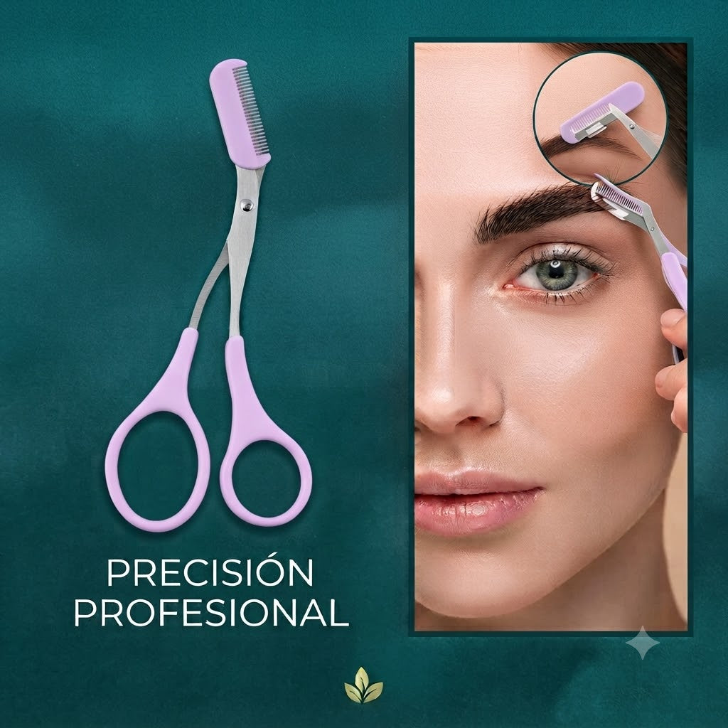 Tijera Depiladora de Cejas con Peine Incorporado ✨