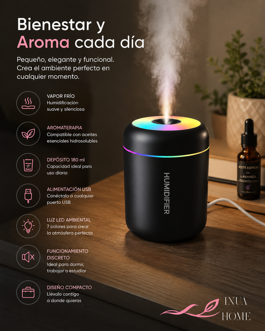 Mini Humidificador y Difusor de Aromas USB INUA