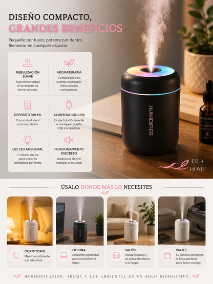 Mini Humidificador y Difusor de Aromas USB INUA