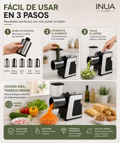 Procesador de Alimentos Eléctrico 5 en 1 1000W INUA