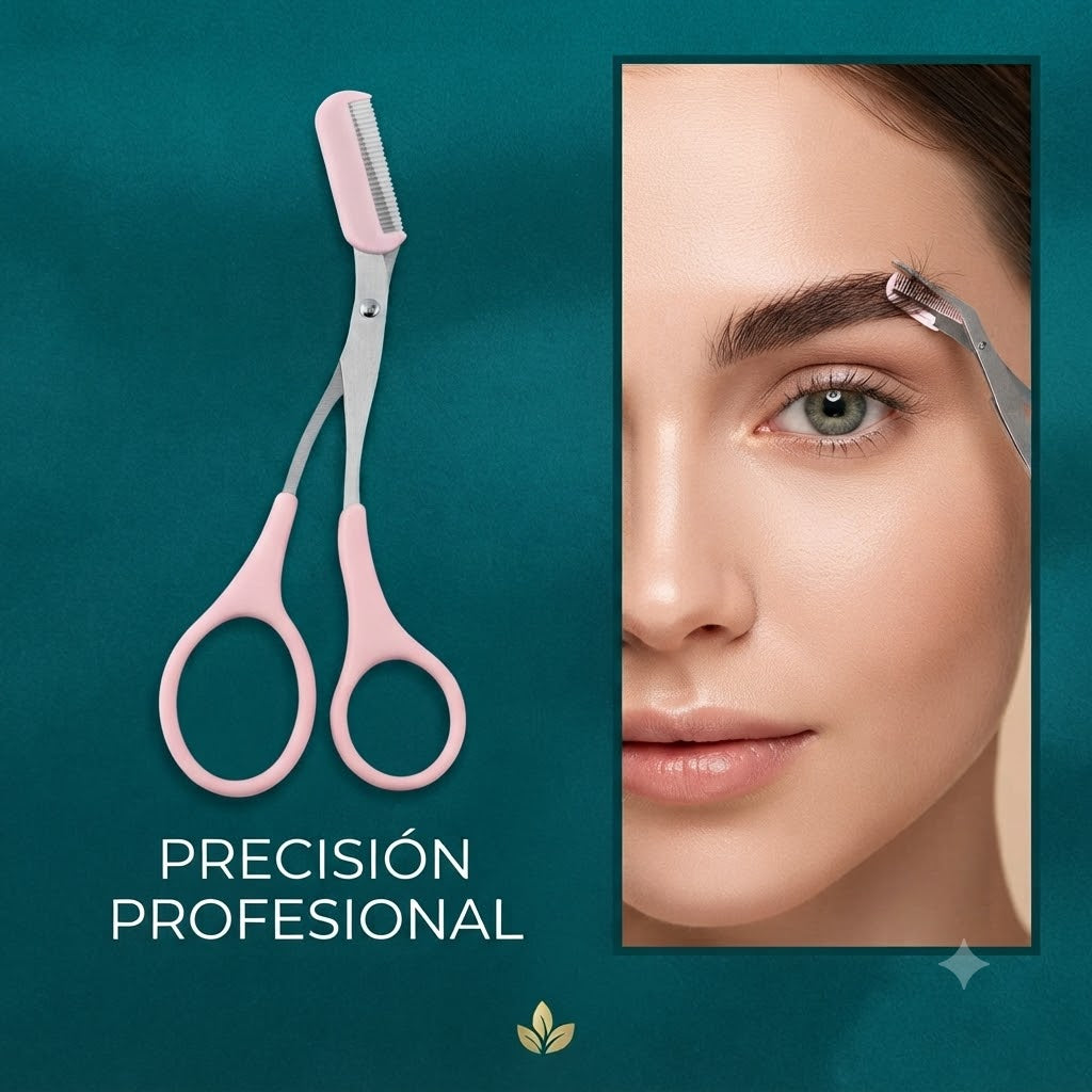 Tijera Depiladora de Cejas con Peine Incorporado ✨