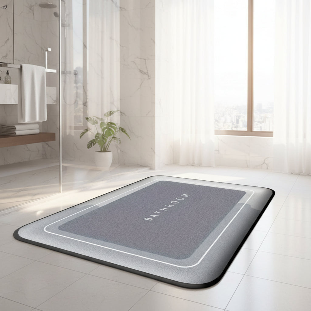 Alfombra de Baño Absorbente Extra Gruesa — Antideslizante y Secado Rápido
