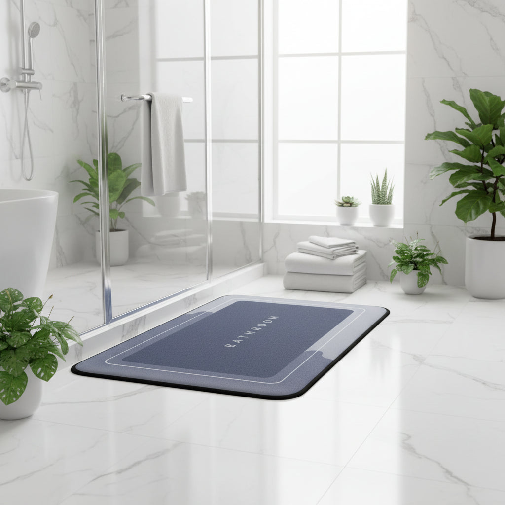 Alfombra de Baño Absorbente Extra Gruesa — Antideslizante y Secado Rápido
