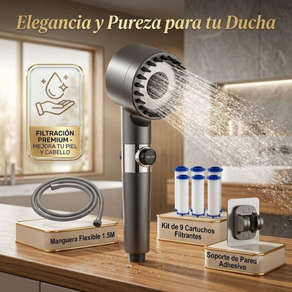Alcachofa de Ducha con Filtro – Spa en Casa, Presión Máxima - Inua Home