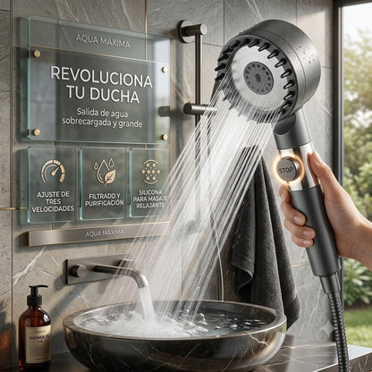 Alcachofa de Ducha con Filtro – Spa en Casa, Presión Máxima - Inua Home