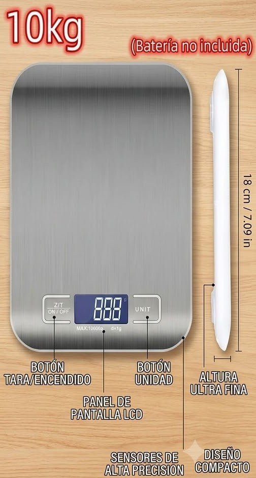 Báscula Digital de Cocina 5kg-10kg/1g — Precisión Profesional para tu Hogar - Inua Home