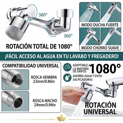 Cabezal de Grifo Giratorio 1080° | Universal y Antisalpicaduras - Inua Home