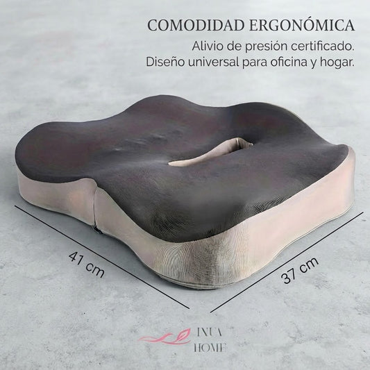 Cojín Ortopédico de Espuma Viscoelástica — Alivio para Coxis, Ciática y Dolor Lumbar | Silla, Coche y Oficina - Inua Home