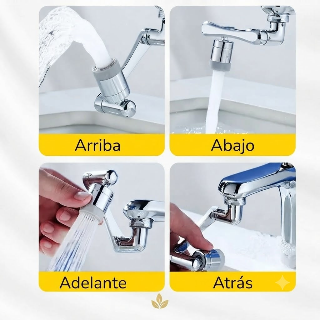 Cabezal de Grifo Giratorio 1080° | Universal y Antisalpicaduras