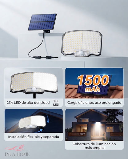 Luces Solares Exteriores 234 LED Sensor + Mando IP65
