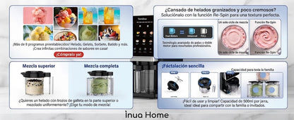 Heladera Eléctrica Teendow 10 en 1 con Re-Spin y Mix-In