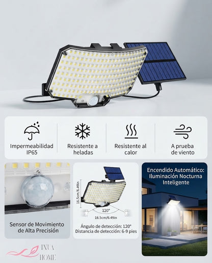Luces Solares Exteriores 234 LED Sensor + Mando IP65