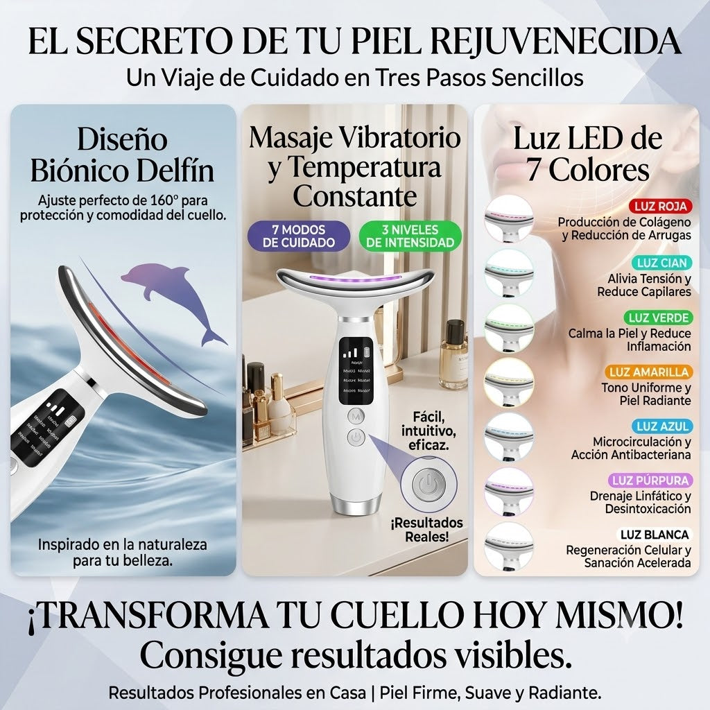 Masajeador facial y cuello Led - Tu spa en casa
