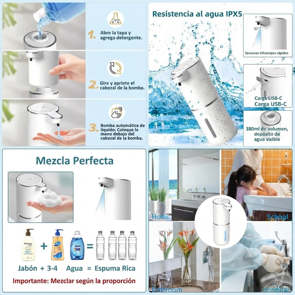 Dispensador de Jabón Automático y Touchless | USB