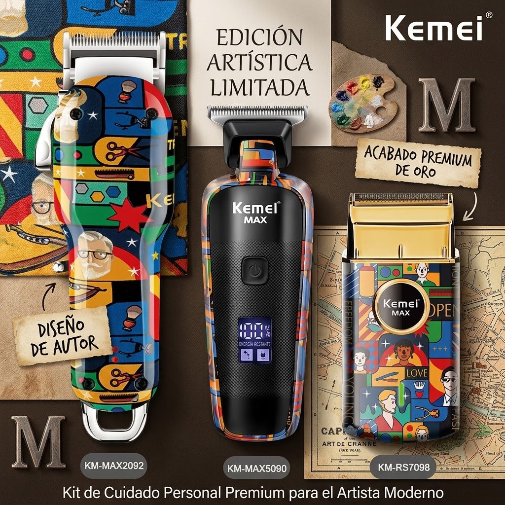 Cortadora Kemei Recargable Grafiti — Corte Profesional