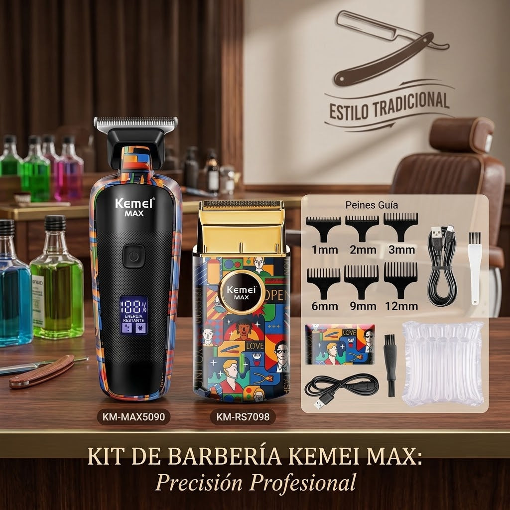 Cortadora Kemei Recargable Grafiti — Corte Profesional