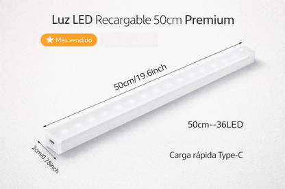 Lámpara LED con Sensor de Movimiento — Luz Nocturna Inalámbrica Recargable USB-C - Inua Home