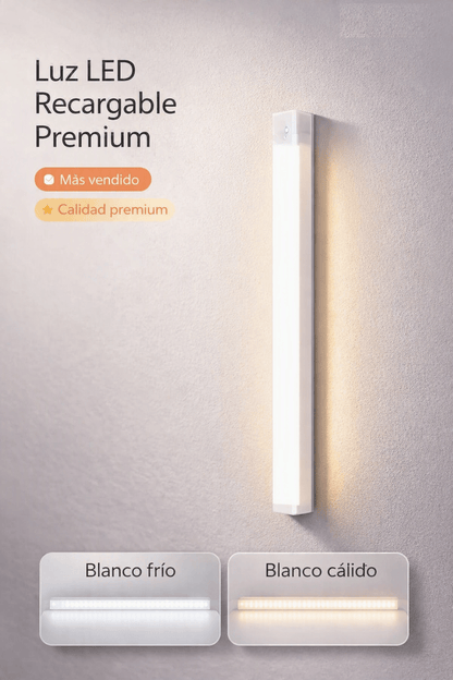 Lámpara LED con Sensor de Movimiento — Luz Nocturna Inalámbrica Recargable USB-C - Inua Home