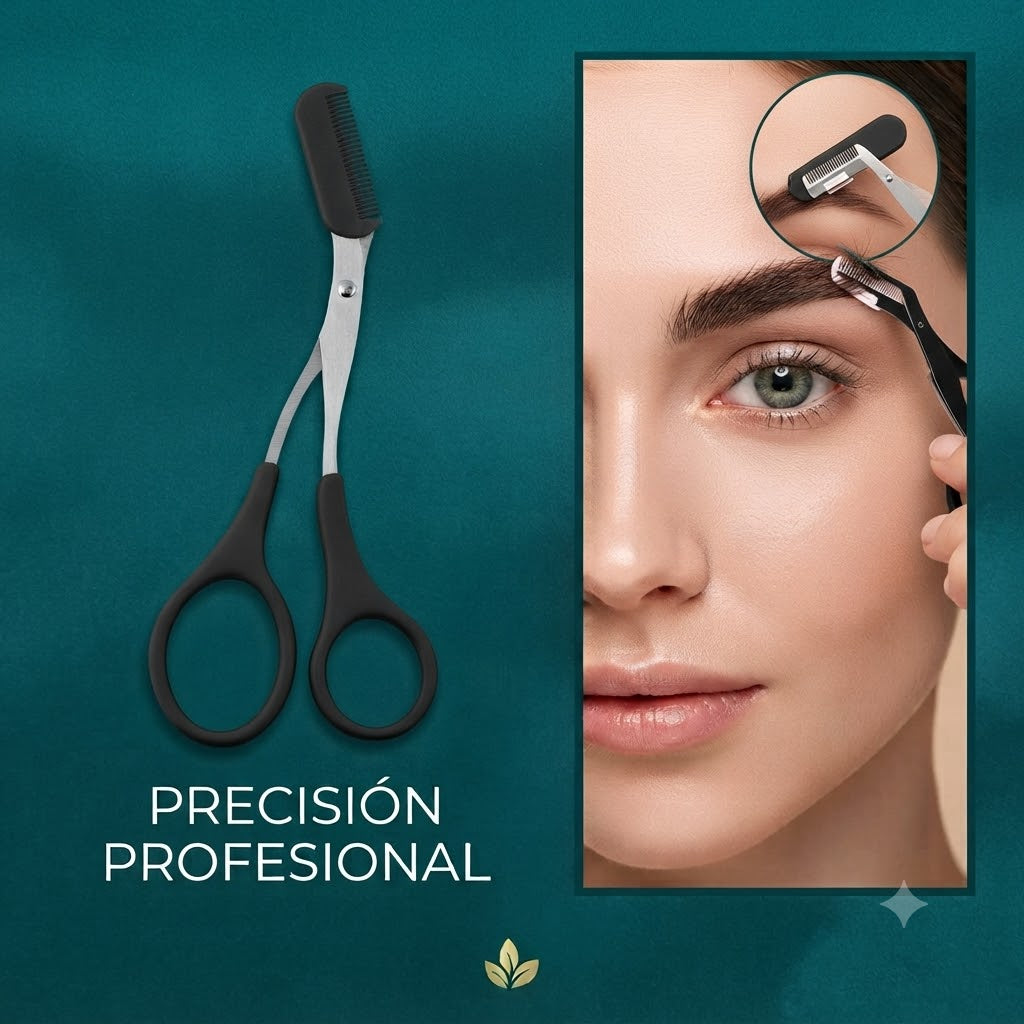 Tijera Depiladora de Cejas con Peine Incorporado ✨